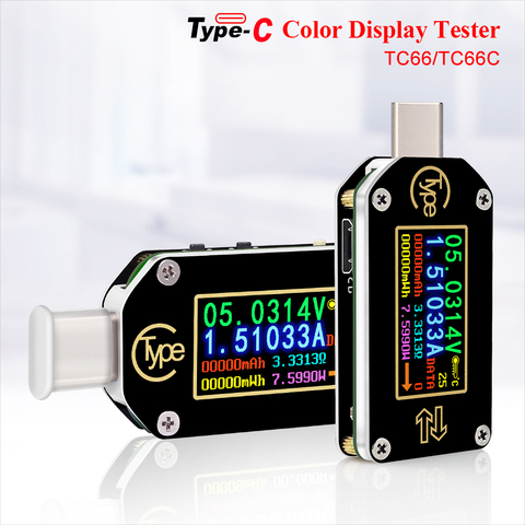 TC66/TC66C TC64 Type-C PD Trigger USB-C Voltmeter Ammeter Voltage 2 Way Current Meter Multimeter PD Charger Battery USB Tester ► Photo 1/6