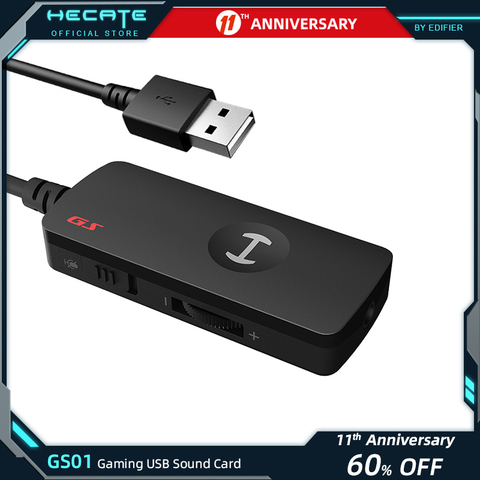 HECATE GS01 USB Sound Card Gaming Accessories USB to 3.5mm  2-in-1 Audio Interface External Sound Card Adapter Volume Control ► Photo 1/6