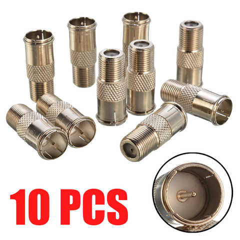 10 Pcs/lot F Quick Plug To F Socket Cable Type F Connector Male Plug To Female SAT TV Adapter Connecter ► Photo 1/6