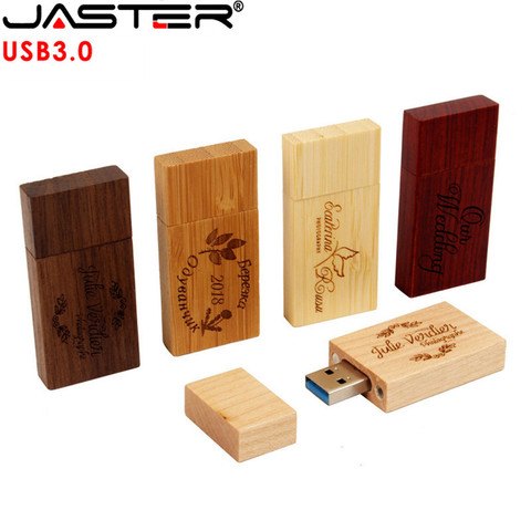 JASTER Wooden block USB Flash Drive red wood pendrive 4GB 8GB 16GB 32GB 64GB  Pen Drive Memory Stick U Disk gift USB 3.0 ► Photo 1/6