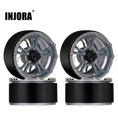 INJORA 171g/pcs Heavy Metal Alloy 1.9 Beadlock 5-Spokes Wheel Rim Hub for 1/10 RC Rock Crawler Axial SCX10 90046 AXI03007 ► Photo 1/6