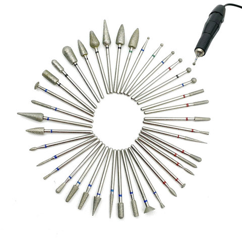 40 Type Diamond Nail Drill Bit For Manicure Cutter Dental Diamond Grinding Polish Burs Dental Lab Polisher 10pcs/set ► Photo 1/6
