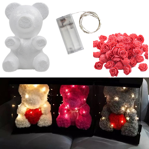 CYUAN Wedding Decoration 16/20cm Polystyrene Styrofoam Modeling Bear Foam White Bear Valentines Day Gift Baby Shower Birthday ► Photo 1/6