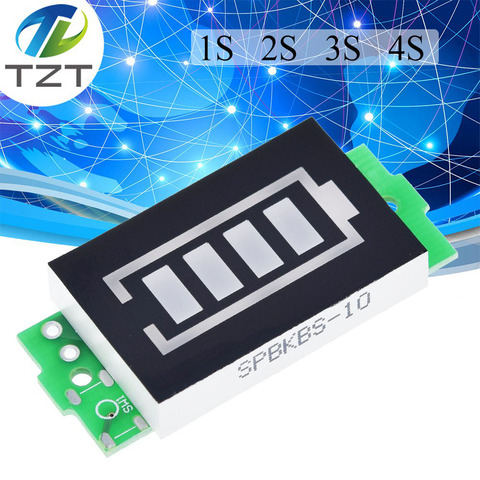 1S 2S 3S 4S Single 3.7V Lithium Battery Capacity Indicator Module 4.2V Blue Display Electric Vehicle Battery Power Tester Li-ion ► Photo 1/6