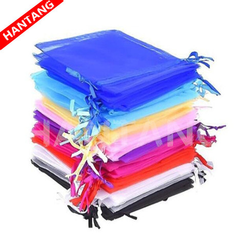 100Pcs Jewelry Bags Packing Drawable Organza Bags 7x9 9x12 10x15 13x18 17x23cm Gift Bag Sachet Organza Wedding/Communion Deco 5z ► Photo 1/6