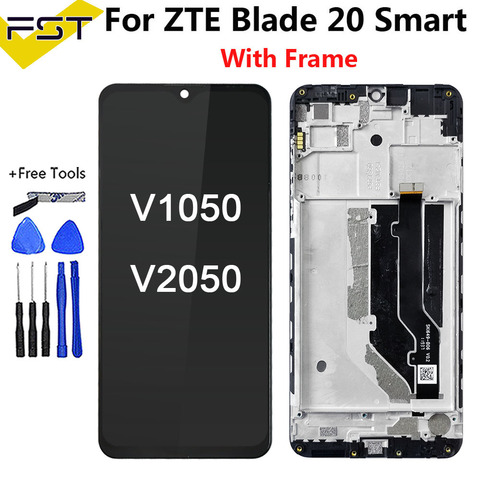 6.49 inch For ZTE Blade 20 Smart V1050 V2050 LCD Display And Touch Screen Digitizer Sensor Assembly with Frame For Blade20 Smart ► Photo 1/4