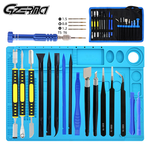 Pry Opening Spudger Tool Sets With Repair Insulation Pad 18 in 1 Mobile Phone Repair Tools Kit For Samsung Galaxy S9 S8 Repair ► Photo 1/6