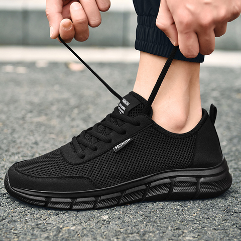 Men Shoes 2022 Summer Sneakers Breathable Casual Shoes Fashion Comfortable Lace up Men Sneakers Mesh Flats Plus Size 38-48 ► Photo 1/6
