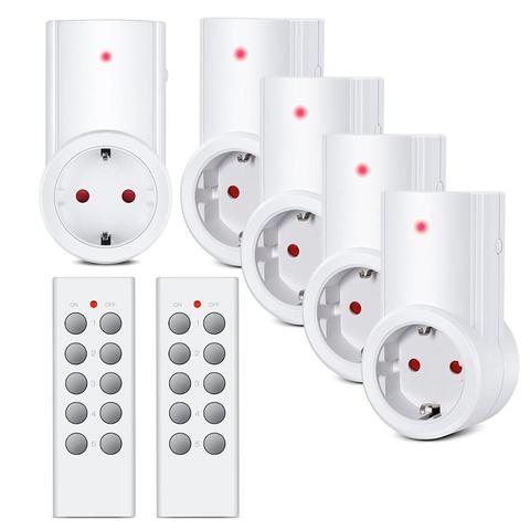 Wireless Smart Remote Control Power Outlet Light Switch Plug Socket Power Outlet Socket EU Standard Plug with Remote Control ► Photo 1/6