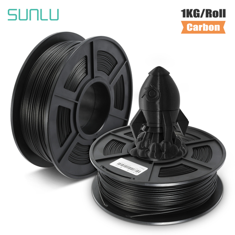 SUNLU PLA Carbon Fiber 3D Printer Filament Dimensional Accuracy 1.75mm+/-0.02mm 1KG (2.2 lb) Spool Black 3д принтер пластик ► Photo 1/6