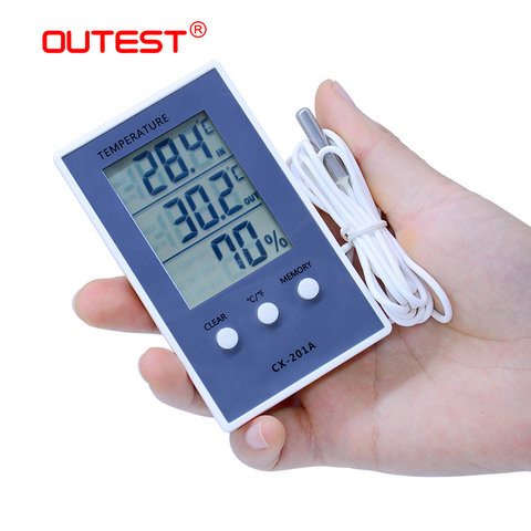 Digital LCD indoor outdoor thermometer hygrometer baby face display temperature humidity tester weather station CX-201A ► Photo 1/6