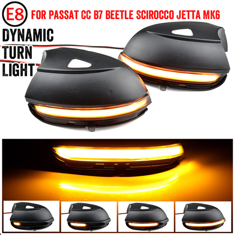 LED Side Wing Dynamic Turn Signal Light Rearview Mirror Indicator For VW Passat CC B7 Beetle Scirocco Jetta MK6 Euro PR ► Photo 1/6