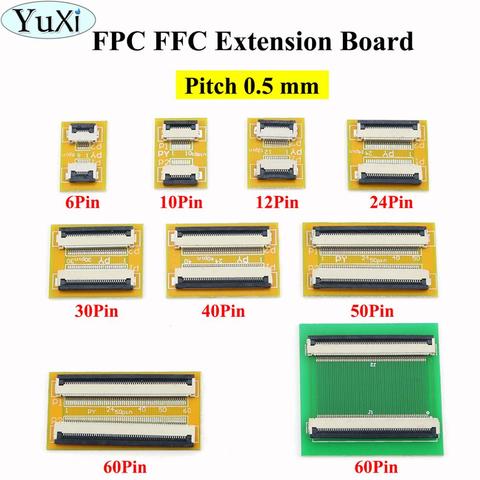YuXi 0.5 mm Pitch FPC FFC Flexible Flat Cable Extension Board 6 8 10 12 14 20 30 40 50 PIN Connector ► Photo 1/6
