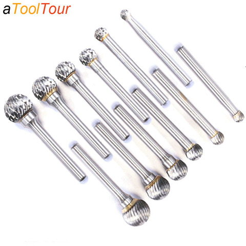 Ball Head Die Grinder Bits Carving Abrasive Tools Tungsten Rotary File Carbide Burr Milling Cutter Drill For Metal Wood Plastic ► Photo 1/6