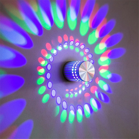 LED Spiral Hole Wall Light 16 Colors With RGB Remote Control Suitable For Hall KTV Bar Home Decoration Art  Wall Lamp ► Photo 1/6