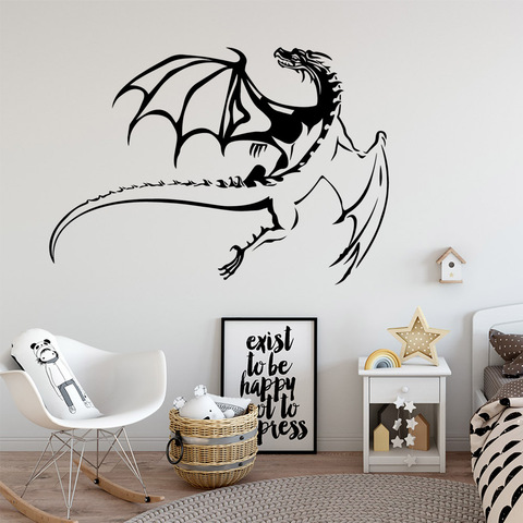XL flying dragon Family Wall Stickers Mural Art Home Decor Kids Room Nature Decor Removable Decals naklejki na sciane ► Photo 1/6