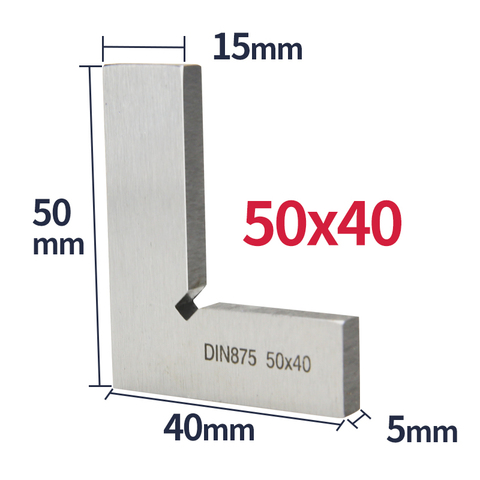 50x40mm 90 Degree Flat Edge Square Carpenter Square Bladed Angle Square L-shaped Ruler Carpenter's Ruler Marking Gauge Carpenter ► Photo 1/6