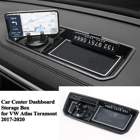 1pc Car Center Dashboard Storage Box Card Phone Key Organizer Decoration Accessories for VW Volkswagen Atlas Teramont 2017-2022 ► Photo 1/6