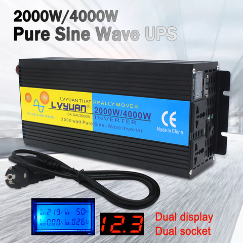 EDECOA 2000W/4000W DC 12V/24V AC 220V 230V modified sine wave power in