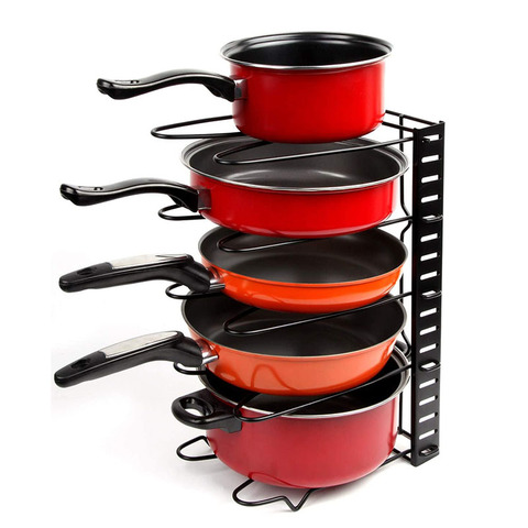 5/8 Tires Kitchen Storage Rack Pan Pot Lid Organizer Shelves Holder Stand Iron Storage Rack   for Cutting Board,Pan,Pot ► Photo 1/6