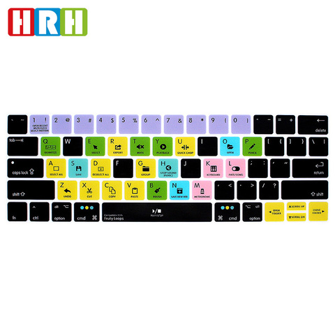 HRH FL Studio Fruity Loops Function Silicone Keyboard Cover Keypad Skin for Macbook Pro 13