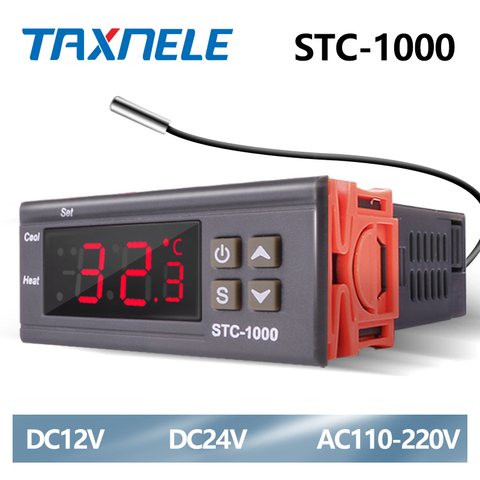 Two Relay Output LED Digital Temperature Controller Thermostat Incubator STC-1000 110V-220VAC,12/24DC 10A with Heater and Cooler ► Photo 1/6
