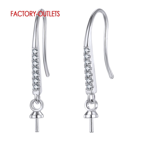 Wholesale 925 Sterling Silver Earring Findings For Women Bright Earrings Hook Fitting Super Nice Fashion Jewelry Components ► Photo 1/6