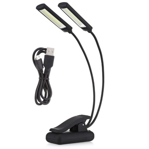 6W LED USB Dimmable Clip On Reading Light for Laptop Notebook Piano Bed Headboard Desk Portable Night Light ► Photo 1/6