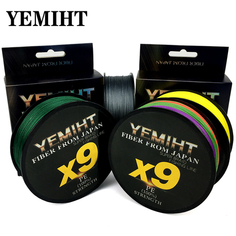 YEMIHT 9 Strands 100/300/500m 9 Weaves 20LB - 80LB PE Braided Fishing Line For Sea Saltwater Fishing ► Photo 1/6