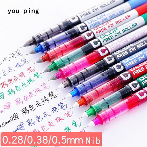 Luxury quality All Colour  Fine Nib Gel Pen Big Ink Capacity  Student School Office Stationery Roller Ball Pen New ► Photo 1/6