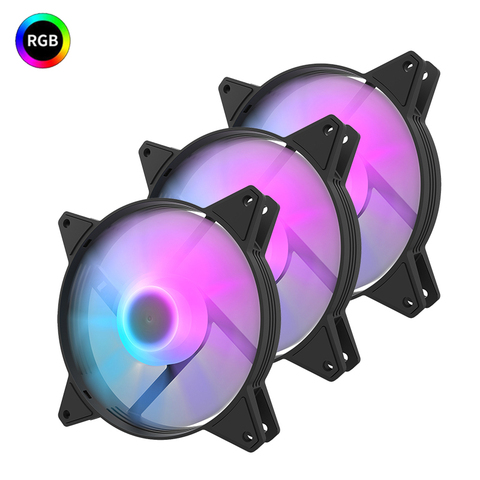 Aigo 120mm Computer RGB PC Case Fan 4pin Desktop Computer Cooler Cooling Fan Silent ARGB PC Fans 3 Pack with free Thermal Grease ► Photo 1/6