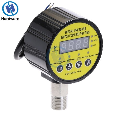 Digital Pressure Gauge Air Compressor Pressure Switch Mpa PSI DC12V DC24V AC220V 1/4'' Thread ► Photo 1/1