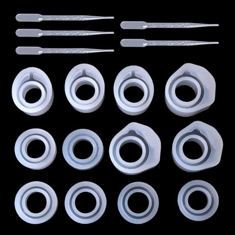 17Pcs Epoxy Resin Kit Silicone Mold Ring Molds 3 Sizes Dropper DIY Jewelry Rings 16/16.6/17mm Handmade Gifts Accessories Finding ► Photo 1/6