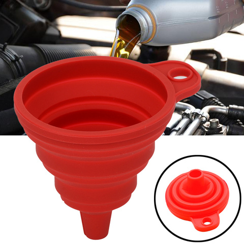 Car Auto Engine Funnel Gasoline Oil Fuel Petrol Diesel Liquid Washer Fluid Change Fill Transfer Universal Collapsible Silicone ► Photo 1/6