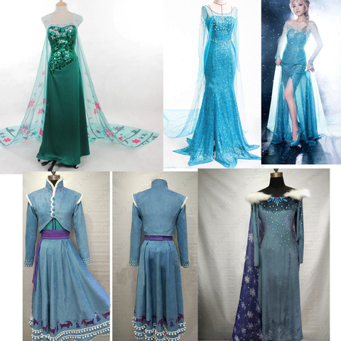 Anime Elsa Anna dress Cosplay Costume Custom Made ► Photo 1/5