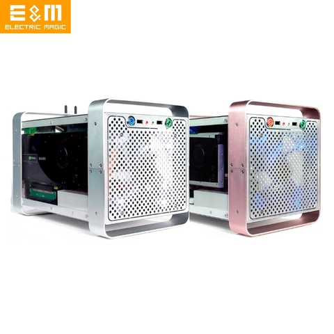 14L Side Transparent Tower Case for Mini ITX Synology NAS Server HTPC A4 Aluminium Alloy PC Frame Gaming Chassis With WiFi Hole ► Photo 1/6