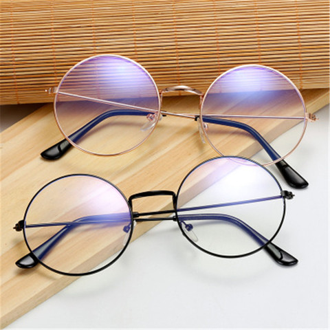 Ultralight Metal Anti Blue Light Glasses Women Men Vintage Round Eyeglasses Eye Protection Blue Ray Blocking Computer Goggles ► Photo 1/6