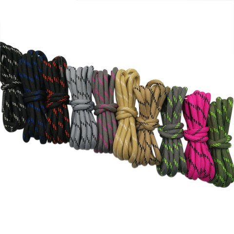 Round Striped Colored Shoelaces, Laces for Outdoor Boots, Shoelace for Hiking Shoes