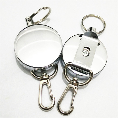 Metal Retractable Pull Key Ring ID Badge Holder Name Tag Card Holder Recoil Reel Belt Clip Gift Office Supplies ► Photo 1/5