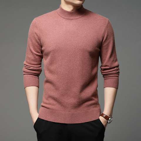 2022 Autumn and Winter New Men Turtleneck Pullover Sweater Fashion Solid Color Thick and Warm Bottoming Shirt Male Brand Clothes ► Photo 1/6