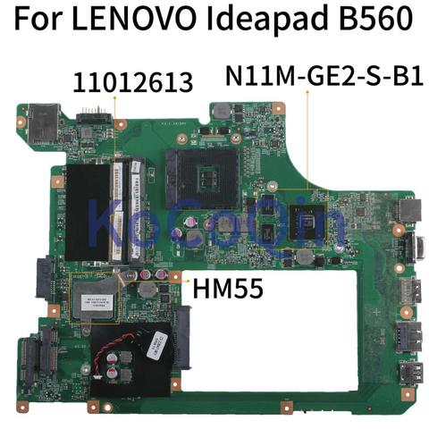 KoCoQin Laptop Motherboard For LENOVO Ideapad B560 HM55 Mainboard 11012613 10203-1 LA56 MB 48.4JW06.011 N11M-GE2-S-B1 DDR3 ► Photo 1/6