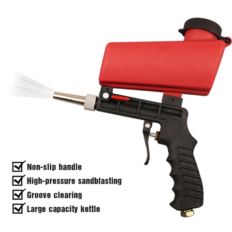 Portable 90psi Gravity Sandblasting Gun Pneumatic Small Sand Blasting Machine Adjustable Pneumatic Sandblasting Set Car-styling ► Photo 1/6