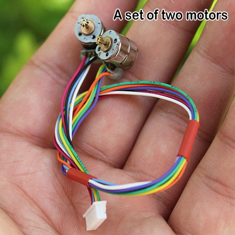 A Pair Micro Mini Stepper Motor Small 8mm Electric 2-phase 4-wire Stepper Motor Precision with Copper Gear and Connecting Wire ► Photo 1/6