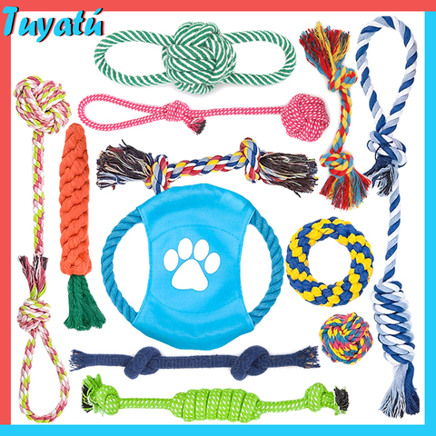 12pcs Interactive Large Small Dog Toy Sets Dog Chew Rope Toys for Big Small Dogs Toothbrush Ball Toy for Puppy Dogs Accessories ► Photo 1/6