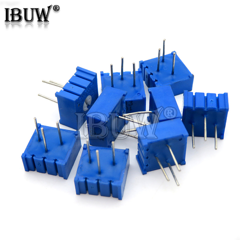 10PCS 3386P potentiometer precision adjustable resistance 100 200 500 ohm 1K 2K 5K 10K 20K 50K 100K 200K 500K 1M ohm 103 ► Photo 1/5