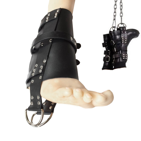 Leather Bdsm Bobdage Set Hang Foot Harness Fetisch Leather Restraints Adult Games Suspension Sm Toys Adult Sex Toys for Couples ► Photo 1/5