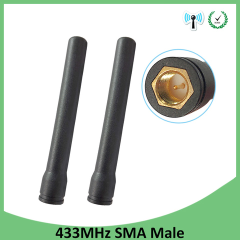 2PCS 433MHz antenna 3dbi SMA Male Connector 433 mhz antena rubber antenne for wireless watermeter Gasmeter Lorawan Emeter ► Photo 1/6