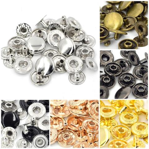 Kalaso 50sets 10mm 12.5mm 15mm Metal Press Studs Sewing Snap Button Fasteners Leather Craft Clothes Bags Garment Diy Supplies ► Photo 1/6