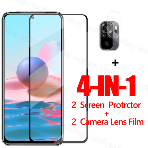 Full Glue Glass For Xiaomi Redmi Note 10 4G Screen Protector Tempered Glass For Redmi Note 10 4G Phone Film For Redmi Note 10 4G ► Photo 1/6