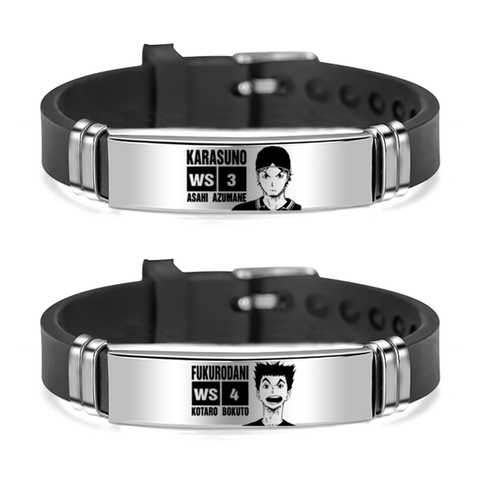 Anime Haikyuu Shouyou Hinata Bracelet Volleyball Boy Silicone Wristband Adjustable Wrist Band Cuff Bracelet Sports Casual Gift ► Photo 1/6